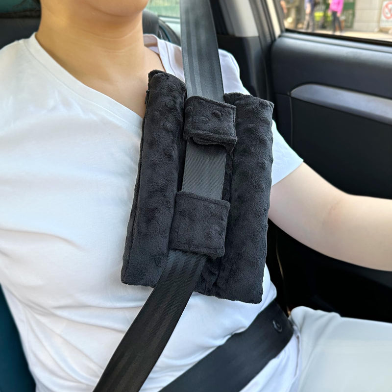 [Australia] - Chemo Port Pillows for Patients Seatbelt, Chemo Port Protector Pacemaker Seat Belt Cushion, Chemotherapy Must Haves Chemo Gifts Men Women Cancer, Minky Dot Black 3 Row-minky Dot Black 