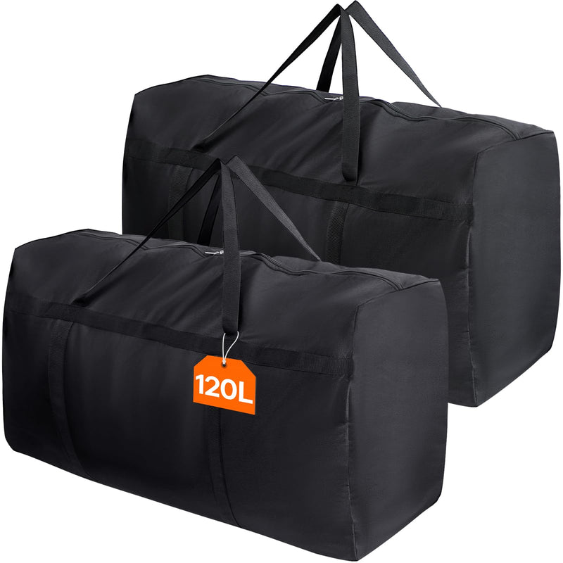 Lifewit 120L Extra Large Storage Duffle Bag for Traveling, Foldable Moving Bag with Zippers and Handles, Heavy Duty Storage Bags Big Totes for Travel Camping, Storage Bins with Lids for Luggage 2 Pack