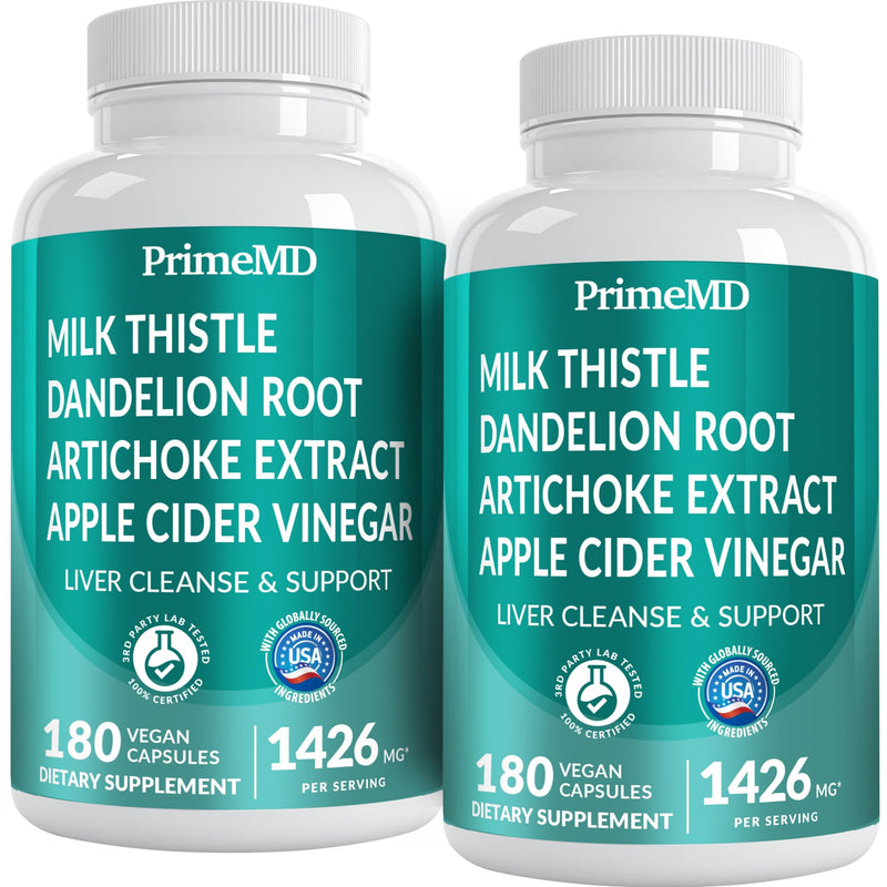 [Australia] - 32-in-1 Liver Cleanse Detox and Repair with Milk Thistle, Silymarin, Artichoke Extract, Beetroot Powder - Gallbladder Supplement with Active Liver Health Formula - 1426mg (180ct, Pack of 2) 180 Count (Pack of 2) 