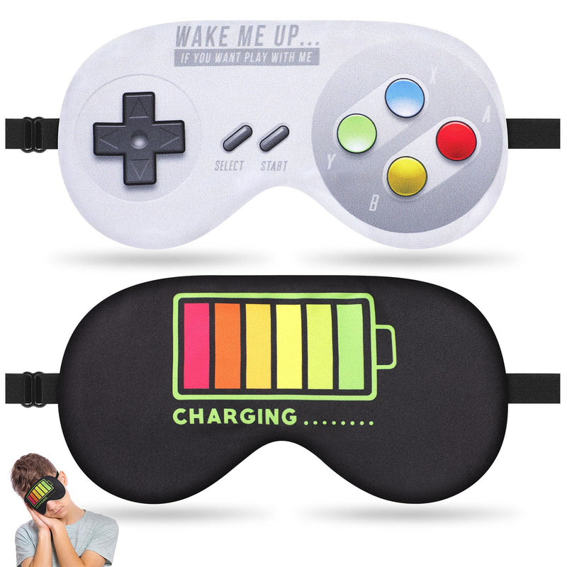 [Australia] - 2 Pcs Sleep Eye Mask, Guys Blackout Sleeping Mask for Kids Adult Children's Travel Eye Mask Eye Cover Blindfold for Game 2 Pcs Game Mask - Style 1 