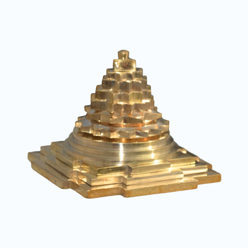 Brass Sri Yantra 3 Inch, Shree Chakra Yantra for Vastu Dosh, Prosperity, Positive Energy, Spiritual Puja, Home Mandir Decor, Sacred Geometry Brass Yantr, Meditation & Energy Tool