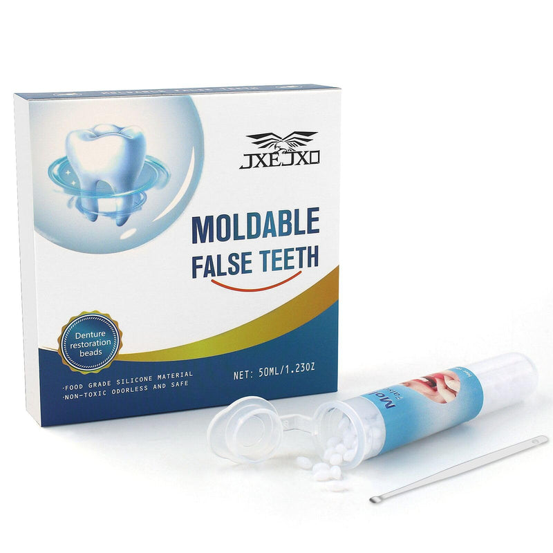[Australia] - JXE JXO Tooth Repair Kit, Moldable False Teeth, DIY tooth thermoplastic beads for Temporary Replacing Missing & Broken Teeth, Regain Your Confidently Smile 50ML 