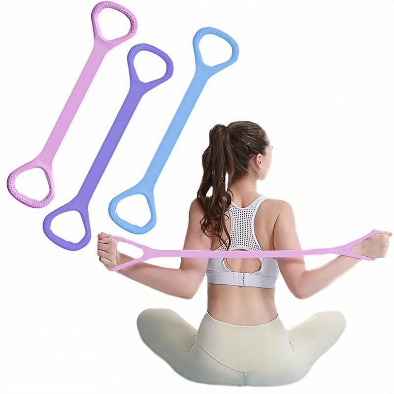 [Australia] - Figure 8 Fitness Resistance Band, Elastic Bands for Working Out,Arm,Back Training Elastic Ropes, Exercise Equipment for Yoga, Pilates,Physical Therapy,StretchingÔºà3 PackÔºâ 
