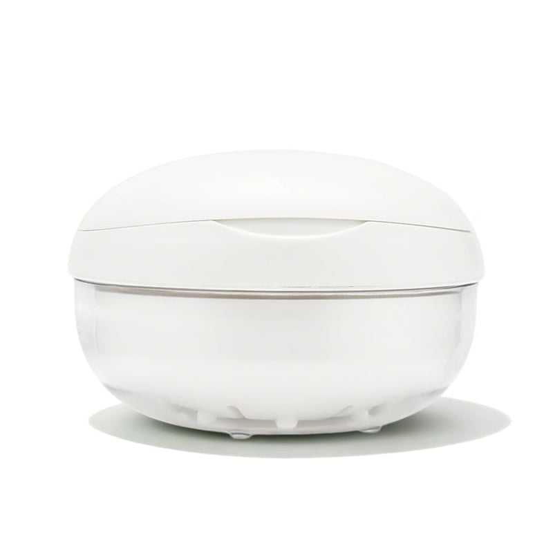 [Australia] - Cute Retainer Case with Mirror & Removal Tool, Compact Partial Denture Bath Cup with Strainer, Screw Top Leakproof Soaking Container for Aligner, Veneers, Mouth Guard, Night Guard (White) White 