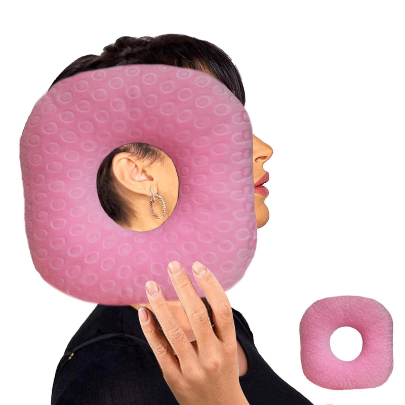 [Australia] - Ear Piercing Pillow for Side Sleepers with Hole for Ear Pain CNH, Donut Pillow for Releasing Ear Inflammation Pressure Sores Ear Pain, Ear Guard Pillow and Sleeping Pillow for Side Sleeper (Pink) Pink 