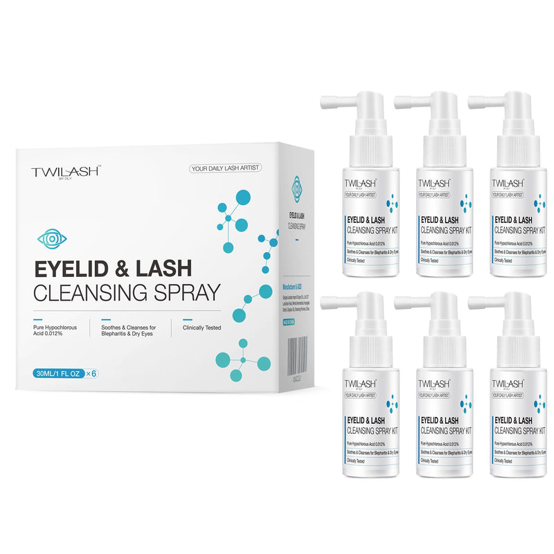 [Australia] - Eyelid & Lash Cleansing Spray 6 Pack Kit ‚Äì 6 x 30ml | Pure Hypochlorous Acid Eye Wash for Soothing & Cleansing Blepharitis & Dry Eyes 