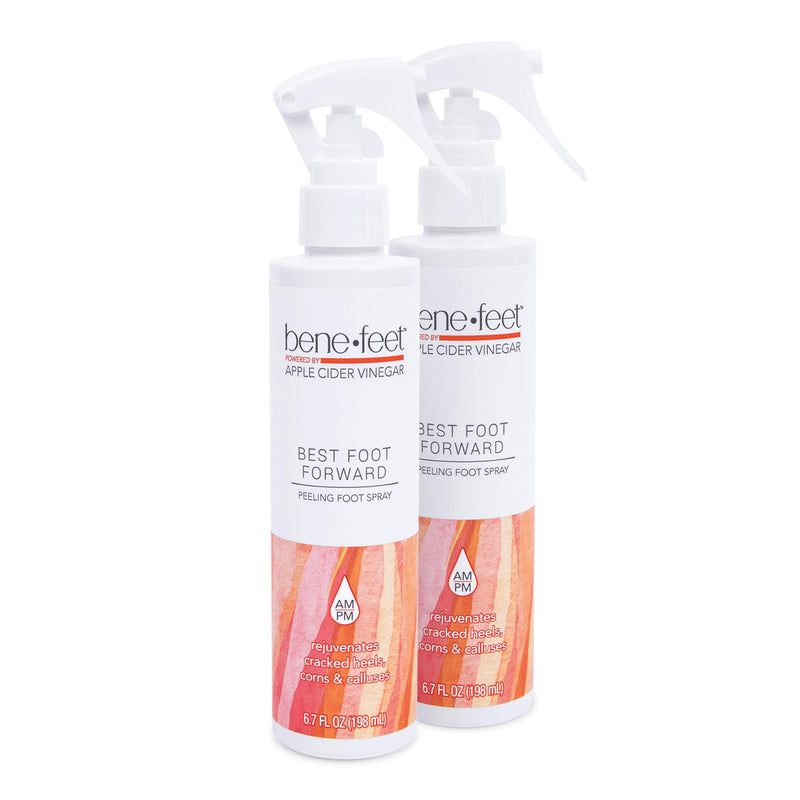 [Australia] - Benefeet Best Foot Forward Peeling Spray - May Help Rejuvenate + Smooth for Cracked Heels, Corns + Calluses Made w/Shea Butter, Apple Cider Vinegar + Tea Tree Oil, 6.7 oz (2 Pack) 6.7 Fl Oz (Pack of 2) 
