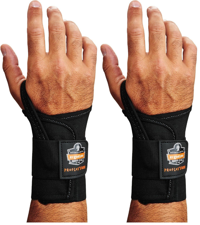 [Australia] - Ergodyne - 70018 ProFlex 4000 Single Strap Wrist Support, Black - X-Large, Left Hand (Pack of 2) XL-Left (Pack of 2) 