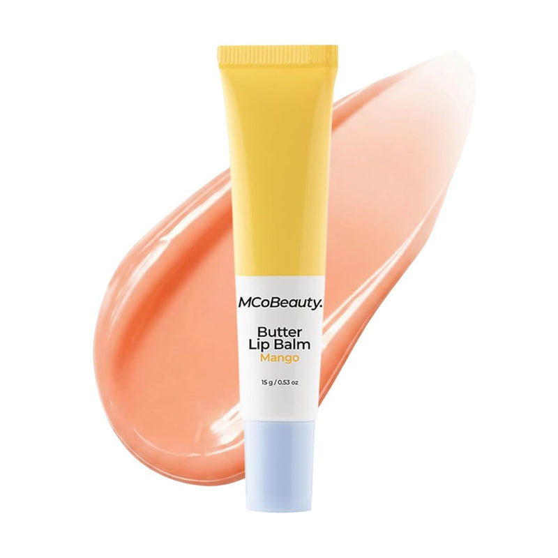 MCoBeauty Luscious Butter Lip Balm - Mango | Lip Gloss with Shea Butter Vitamin E, Hydrating Lip Care Treatment, Balm, Vegan & Cruelty Free