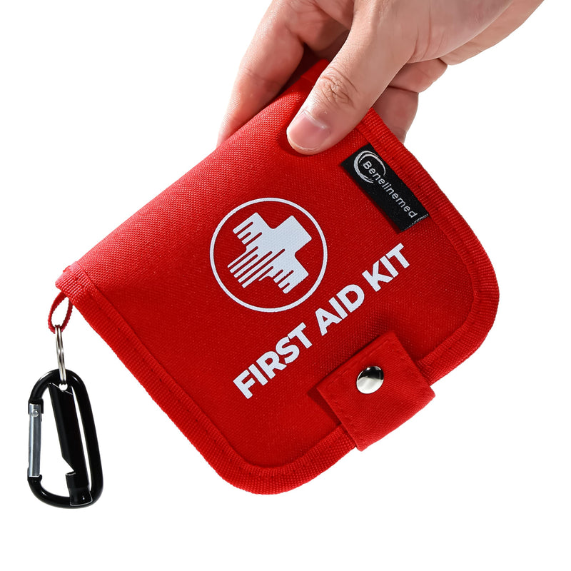 [Australia] - Mini First Aid Kit - 137 Piece Small Emergency Medical Kit for Home, Car, Travel, Camping & Outdoor Activities FSA/HSA (Red) Red 