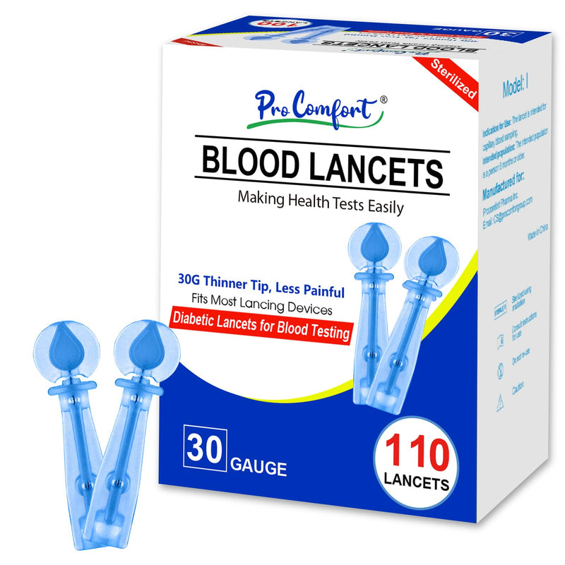 [Australia] - Twist Top Lancets for Lancing Devices, 110 Count, 30 Gauge Lancets for Blood Sugar Test, Diabetic Lancets, Blue, 110 PCS 