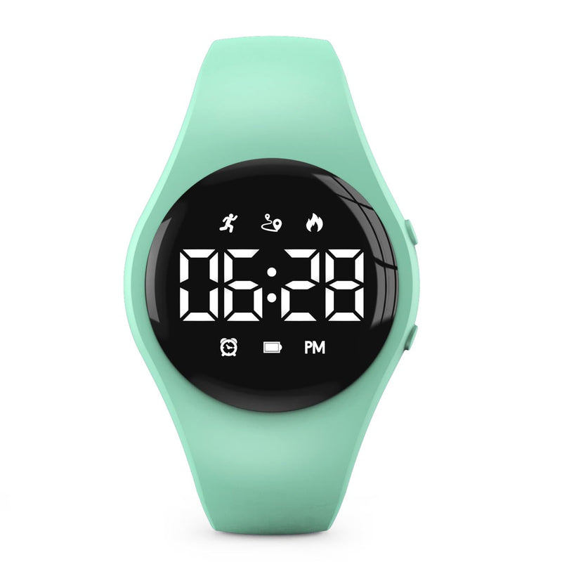 [Australia] - Kids Led Digital Pedometer Watch, Steps Counter, Waterproof Wristwatch, Vibrating Alarm Clock, Stopwatch, Great Gift for Kids Children Teens Girls Boys(Green) Green 