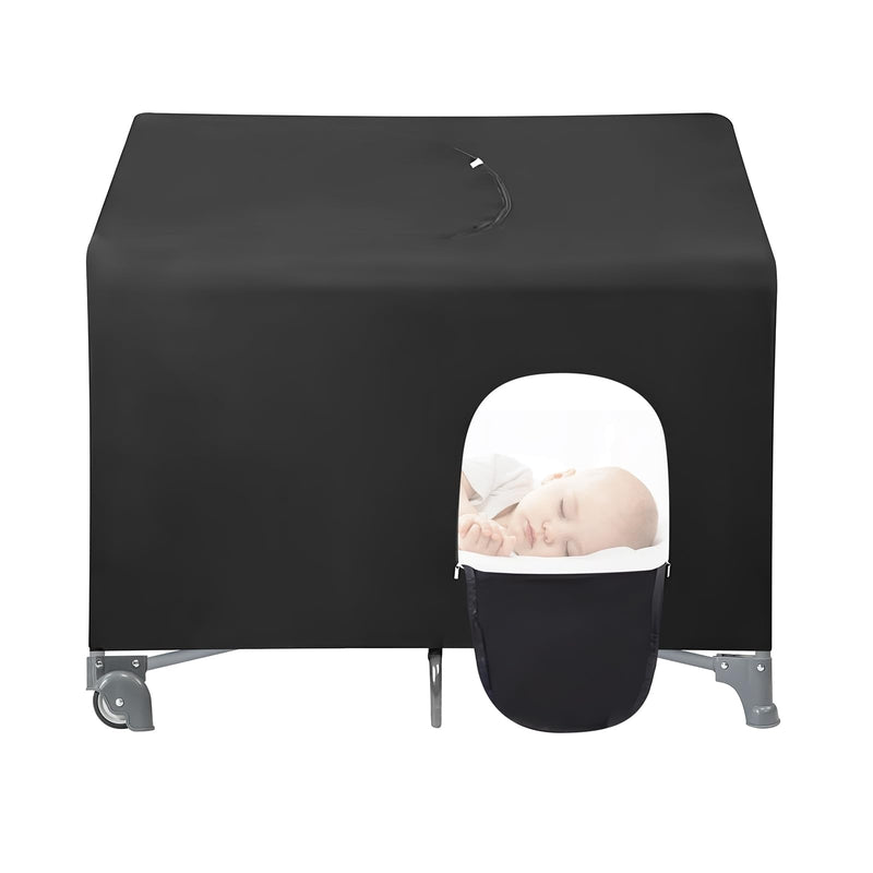 [Australia] - PandaEar Blackout Cover for Pack N Play, Breathable Crib Canopy Cover Tent for Pack and Play, Portable Stretchy Baby Netting for Indoor & Outdoor 