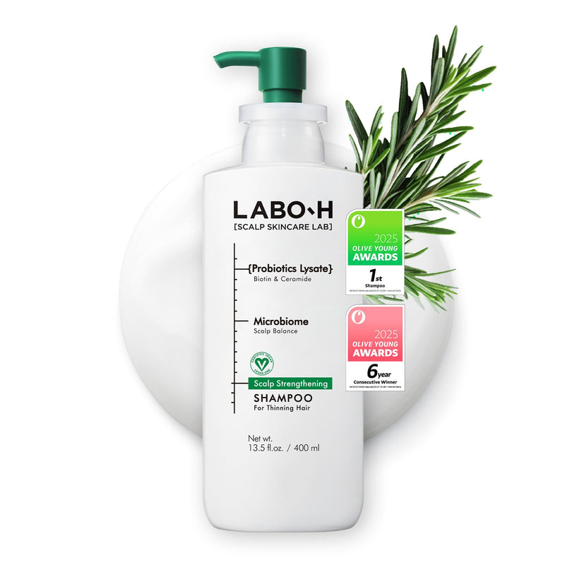 LABO.H Scalp Strengthening Shampoo for Hair Growth & Anti-Loss | Vegan Ceramide Haircare Routine with Rosemary Oil, Biotin and Caffeine, Paraben Free, Korean Hair Care, 13.5 Fl. oz. | Vegan Ceramide Haircare Routine with Rosemary Oil, Biotin and Caffei...