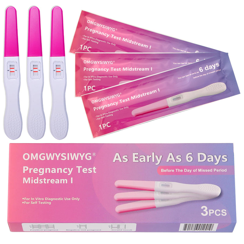 Pregnancy Test Early Detection, 3 Pack, 10 MIU/mL | Ultra-sensitive 10 mIU/mL hCG detection, Results in in 40 seconds, 6 days before missed period, Over 99% accurate 3 Count (Pack of 1)