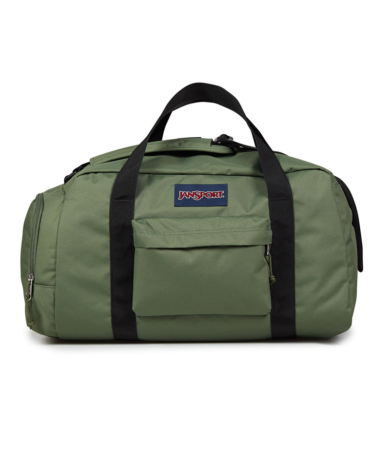 JanSport Weekender Medium Duffel - Travel or Gym Bag, Durable Weekender with Front Utility Pocket & Side Grab Handles - Cargo Green