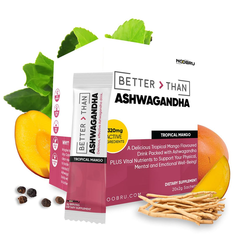 Noobru Better Than Ashwagandha - Reclaim Your Youthful Energy and Calm: Experience The Game-Changing Benefits of Better Than Ashwagandha - 20 sachets