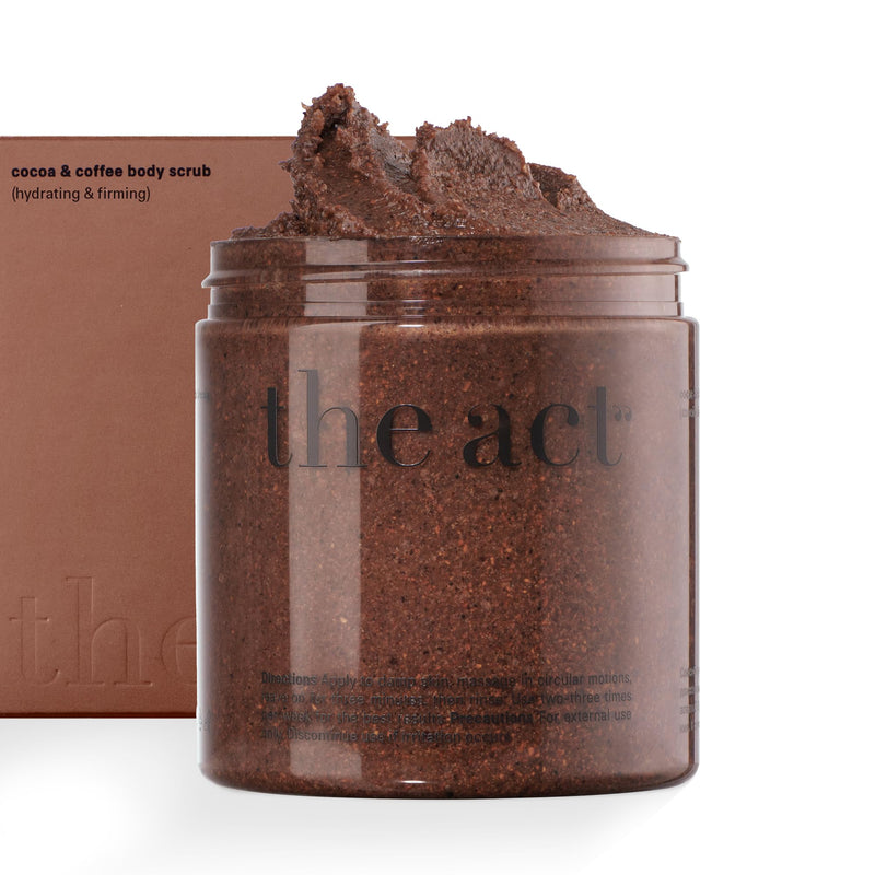 THE ACT Coffee Body Scrub with Salt & Cocoa – Exfoliating Scrub for Cellulite, Stretch Marks, Ingrown Hair – Organic Moisturizing Body Scrub with Vitamin E & Menthol – Gift for Women & Men, 10.58 Oz Cocoa & Coffee 10.58 Ounce (Pack of 1)