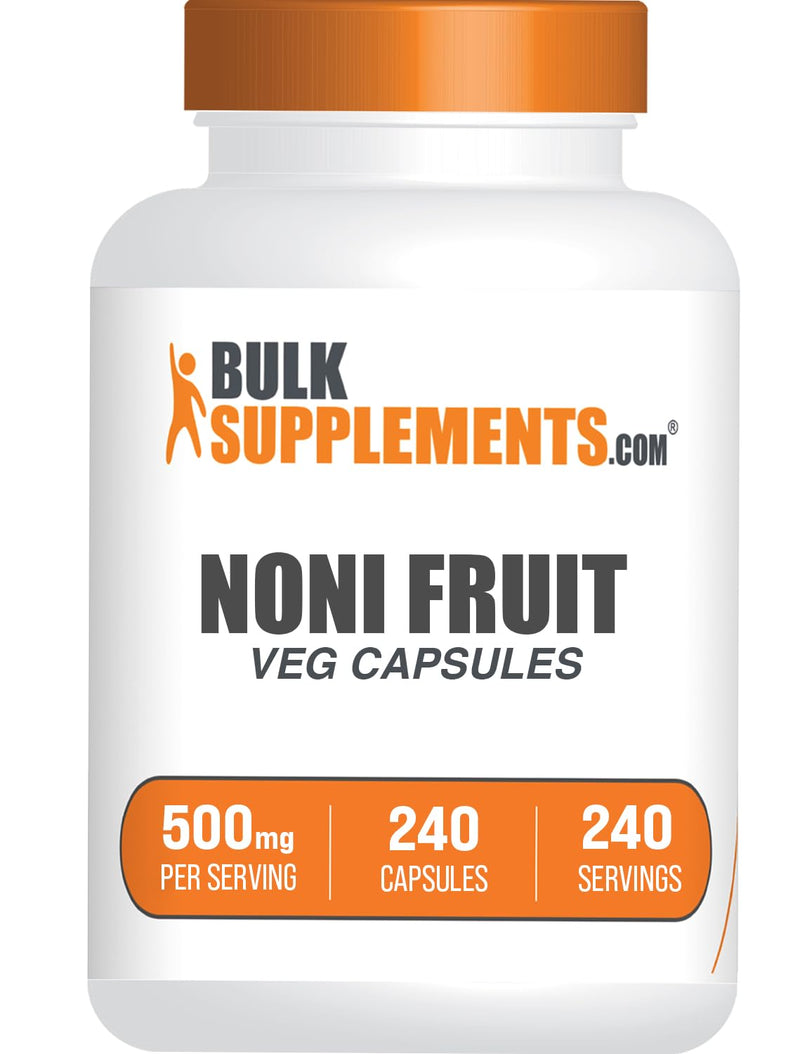 [Australia] - BulkSupplements.com Noni Extract Capsules - Noni Fruit 500mg, Superfood Supplement, Noni Fruit Supplement - Gluten Free, 1 Capsule per Serving, 240 Veg Capsules (Pack of 1) 