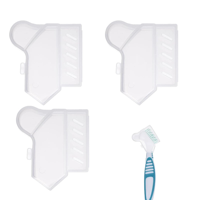 [Australia] - 3 Pcs Denture Brush Cover,Denture Brush Set with Air Vents - Protective Covers for Your Dental Care Accessories Providing Hygienic Protection for Home and Travel Use. 
