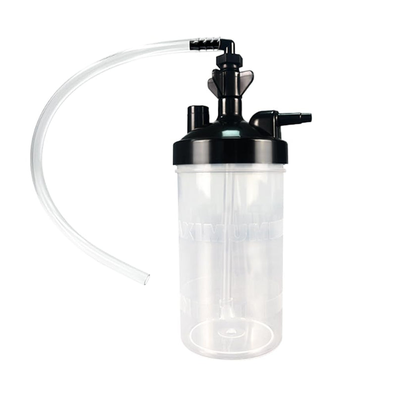 [Australia] - Oxygen Humidifier Bottle for 1 pk & Right Angle Bottle Elbow & 12'' Adapter Tubing -Lightweight Portable Plastic 