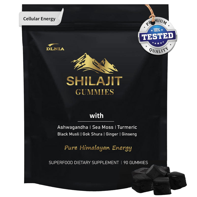 [Australia] - Shilajit Gummies with Ashwagandha, Turmeric - Organic, Zero Sugar & Vegan-Friendly Himalayan Shilajit for Men & Women - Energy, Calm, Cortisol, Sleep, Immune Support & Overall Health 14 Ingredients 