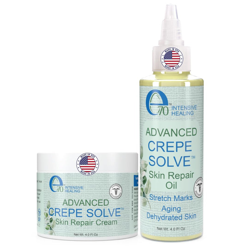[Australia] - Crepe Cream & Firming Oil Crepe Skin Set, Women & Men - with Natural Oils, Licorice Root & Chamomile Extract - Crepey Skin Tightening Cream & Oil for Body, Made in USA Cream and Oil (Pack of 2) 