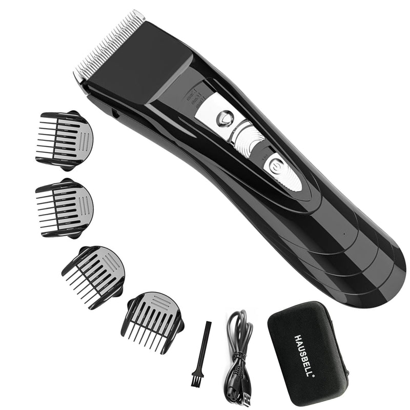 [Australia] - HAUSBELL Cordless Rechargeable Hair Clippers for Men, Women & Kids - Adjustable 4-Position Blade, Beard Trimmer, Professional Home Hair Cutting Kit with Travel Case, Barber Clippers 