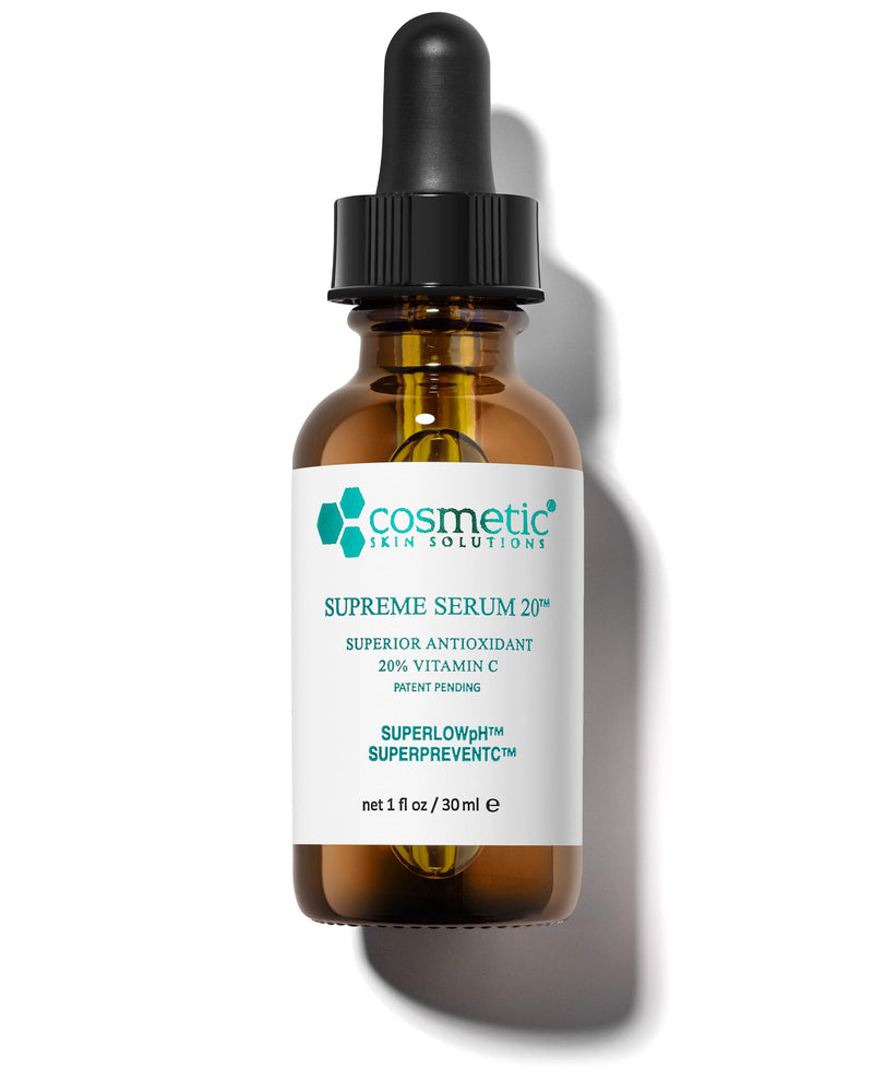 Supreme Serum 20 – 20% Vitamin C Face Formula with Hyaluronic Acid, Glutathione & Asiatic Acid – Antioxidant for Even Skin Tone, Firmness & Radiant Complexion – 1 fl oz 1 Fl Oz (Pack of 1)