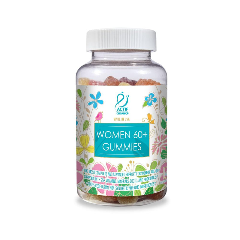 ACTIF Women Age 60+ Gummies with 25+ Advanced Factors and Probiotics - Non GMO, Made in USA, 90 Count