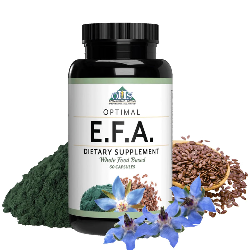 [Australia] - Optimal Health Systems EFA | 1,000 mg from Borage, Flaxseed, and Algae Oil | Safer, Plant-Based Blend | Essential Fatty Acid Supplement | 60 Capsules 