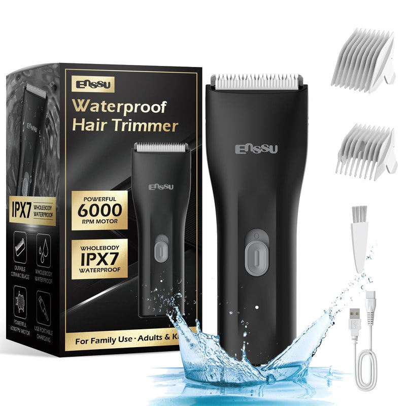 [Australia] - Electric Body Hair Trimmer for Men, Handy Ball Trimmer Groin & Pubic Hair Trimmer for Men, Rechargeable Waterproof Body Shaver Groomer for Men for Travle, Black 