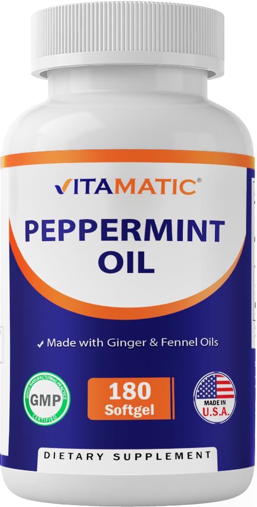 [Australia] - Vitamatic Peppermint Oil Gel with Ginger & Fennel Oils, 550mg per Serving, 180 Softgels 