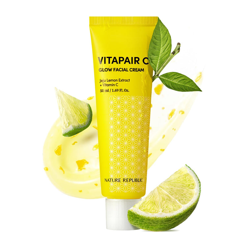 Nature Republic Vitapair C Glow Facial Cream | Vitamin Moisturizer for Radiance & Glow, Even-Looking Skin Tone, Long-Lasting Hydration Gel Texture, 50ml / 1.69 fl oz Unscented Cream