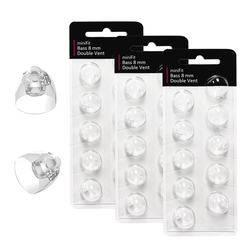 [Australia] - (Double Vent 8mm) Hearing Aid Domes for Oticon Minifit, Oticon Ear Caps Replacements Parts Accessories Domes for Oticon Hearing Aid Supplies Cleaning Kits(30 Pcs) Double Vent-8 MM White-3 Packs 