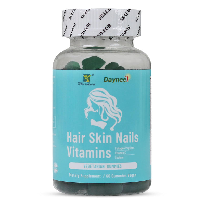 Hair Skin Nails Vitamins Gummies, 60 Ct | Vegan, Strawberry Flavor, for All Ethnicities & Types, Men & Women