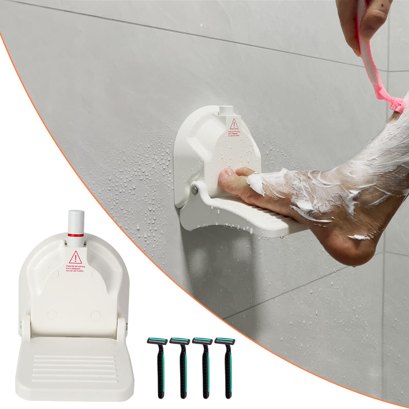 [Australia] - Shower Foot Rest for Shaving Legs,Shower Shaving Foot Rest,Foot Rest for Shower with Powerful Suction Cup,Foldable Shower Shaver Foot Rest Suitable for RV Bathroom,Easy to Carry While Traveling 