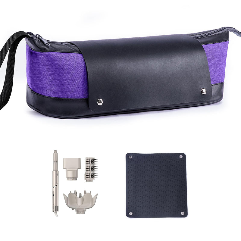 [Australia] - 2IN1 Hair Tools Travel Bag with Removable Heat Resistant Mat Curling Iron Travel Case, Hair Dryer Organizer for Flat Irons, Straighteners and Haircare Accessories, Hot Tools Travel Bag Hair Style B Purple 