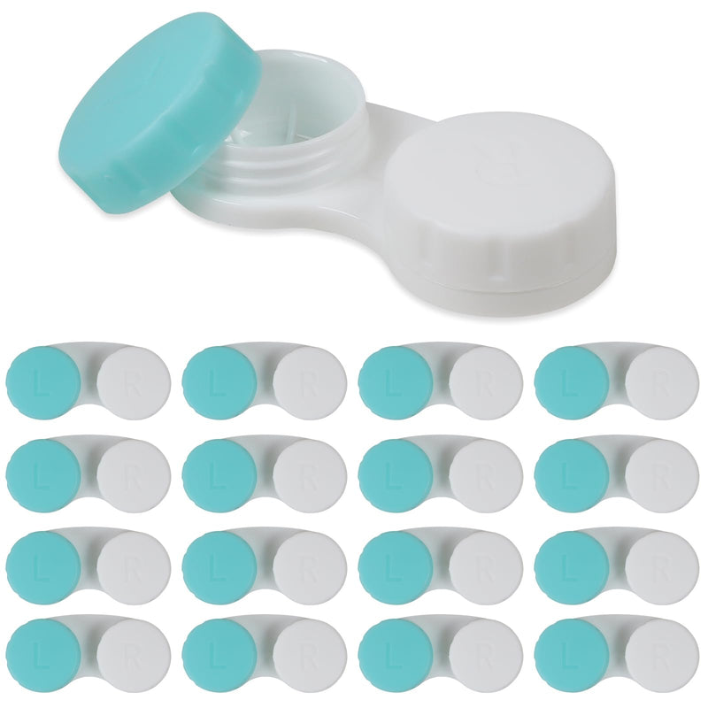 [Australia] - 16 Pack Mini Contact Lens Case Box - Green Bulk Holder Container Set 