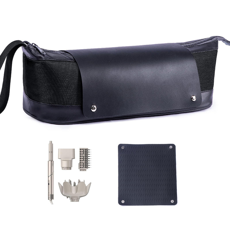 [Australia] - 2IN1 Hair Tools Travel Bag with Removable Heat Resistant Mat Curling Iron Travel Case, Hair Dryer Organizer for Flat Irons, Straighteners and Haircare Accessories, Hot Tools Travel Bag Hair Style B Black 