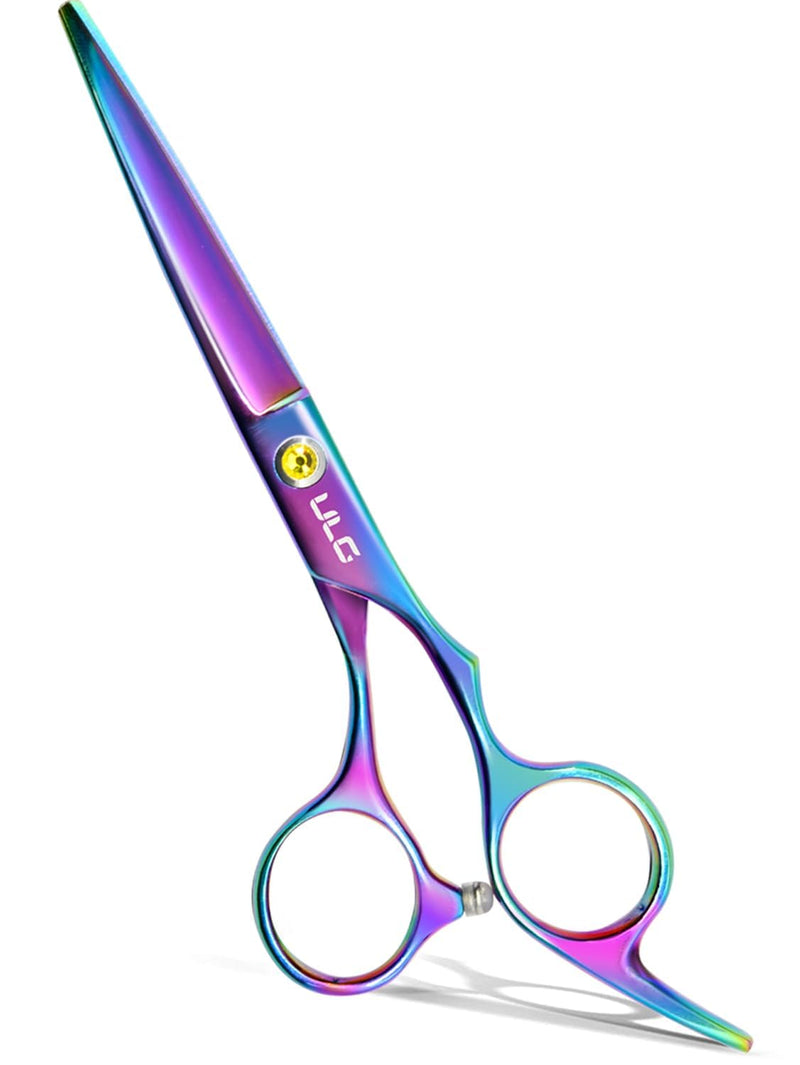 [Australia] - ULG Hair Cutting Scissors, Professional Hair Scissors 6.5 inch Right-Hand Razor Edge Barber Shears Salon Hair Cutting Shears Made of Japanese Stainless Steel, Hand Sharpened Rainbow 