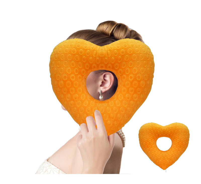 [Australia] - Ear Piercing Pillow for Side Sleepers with an Ear Hole for CNH and Ear PainEar Inflammation Pressure Sores, Cotton Love Side Sleeping Pillow, Ear Guard Pillow (Orange) Orange 