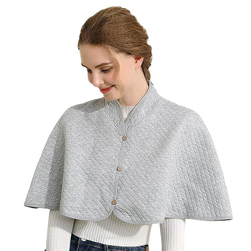 haozaikeji Women Thermal Shoulder Wraps Shoulder Support Warmer Heat Shawl Elderly Pregnant Warm Cape Pain Relief Arthritis Gray