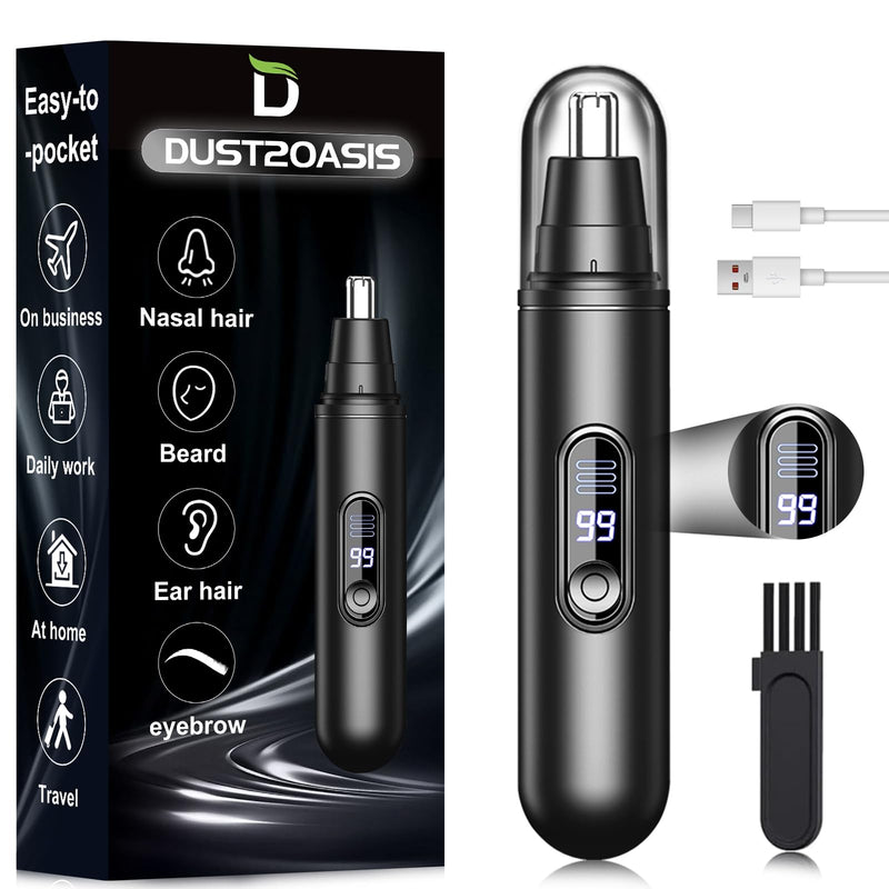 Ear and Nose Hair Trimmer for Men Women–2024 Nose Hair Trimmers Clipper Pro-14,000 RPM Motor with LED Display, Type C Rechargeable Ear Hair Trimmer with Dual Edge Blades, IPX7 Waterproof O001