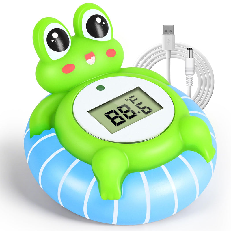 [Australia] - Baby Bath Thermometer - CPC Certified | IP68 Waterproof, BPA-Free for Newborn Safety | Floating Design, Temp Alarm & Backlit Display | Baby Bathtub Temperature Toy 