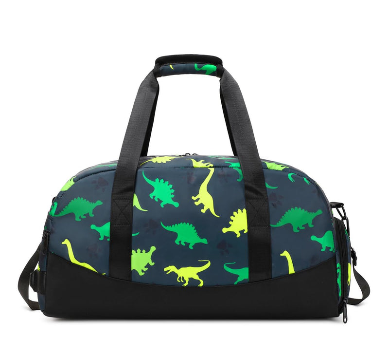 Lmwzh Kids Duffle Bag For Boys Perfect For Early Elementary Overnight Travel Bag With Shoes Compartment Dry And Wet Pocket Carry On Weekender Bag (Dinosaur) Dinosaur