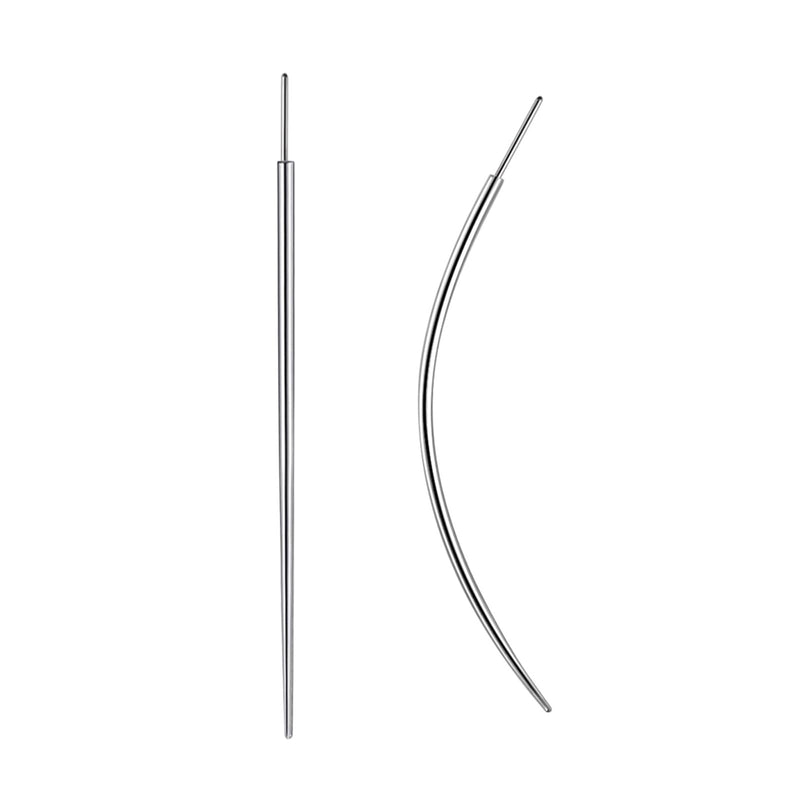 [Australia] - G23 Titanium Threadless Piercing Taper 16G/18G/20G Flat Back Earring Applicator Tool Insertion Pin for Push In Nose Lip Ear Tragus Helix Body Piercing Jewelry Stretcher Assistant Tool 2Pcs, 20G, Curved&Straight 