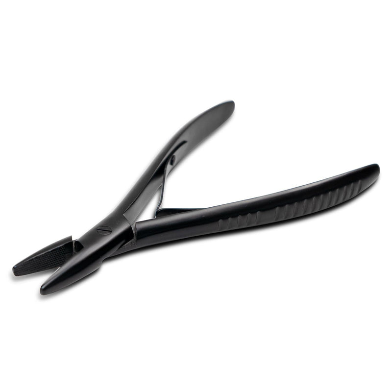 [Australia] - Black Stainless Steel Hair Extension Pliers for Micro Rings Beads Professional Hair Extension Opener and Removal Tool Black Thread Shape 