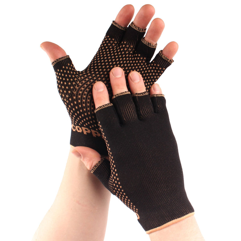 Copper D 1 Pair Black Copper Rayon from Bamboo Copper Compression Gloves 2 Right, 2 Left Large Xlarge