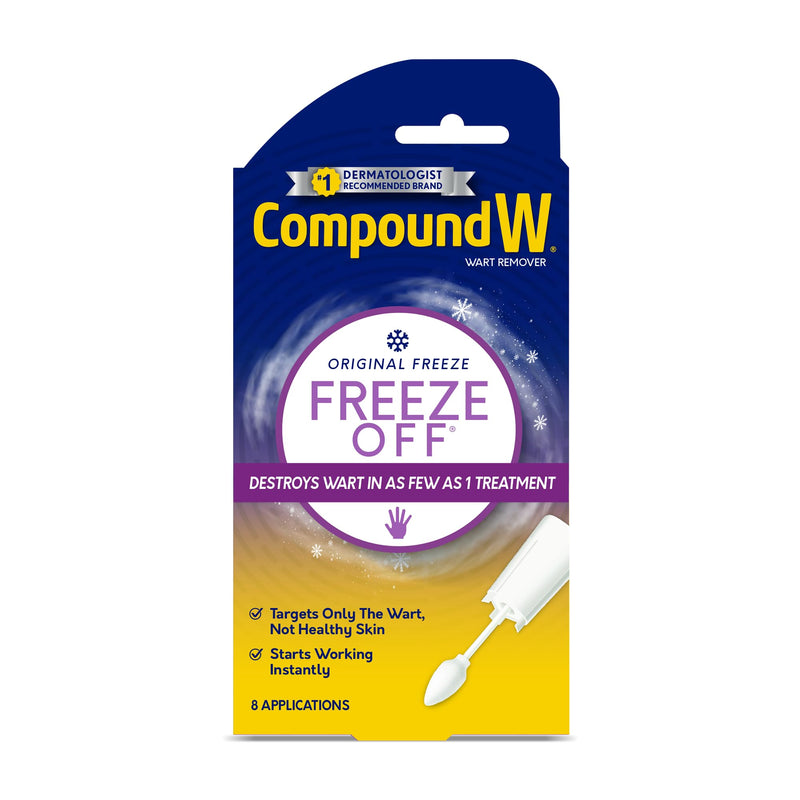 [Australia] - Compound W Freeze Off Wart Remover, Wart Removal System for Removing Common & Plantar Warts, 8 Applications 